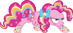Size: 7498x3398 | Tagged: safe, artist:benybing, character:pinkie pie, female, rainbow power, simple background, solo, transparent background, vector