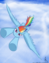 Size: 1500x1910 | Tagged: dead source, safe, artist:sonicrainboom93, character:rainbow dash, species:pegasus, species:pony, g4, cloud, cloudy, female, flying, mare, solo