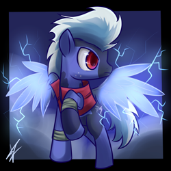 Size: 1300x1300 | Tagged: safe, artist:mister-markers, oc, oc only, oc:voltage rise, species:pegasus, species:pony, solo