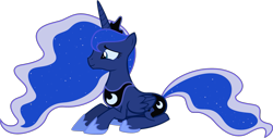 Size: 3419x1738 | Tagged: safe, artist:regolithx, character:princess luna, species:alicorn, species:pony, episode:luna eclipsed, g4, my little pony: friendship is magic, female, simple background, smiling, solo, transparent background, vector