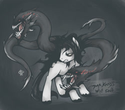Size: 1246x1090 | Tagged: safe, artist:soulspade, blank flank, crossover, jackie estacado, ponified, the darkness