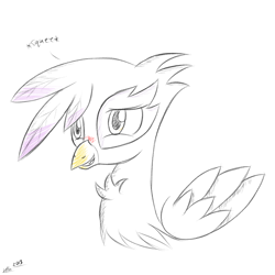 Size: 1280x1280 | Tagged: safe, artist:chir-miru, character:gilda, species:griffon, blushing, female, solo, squee