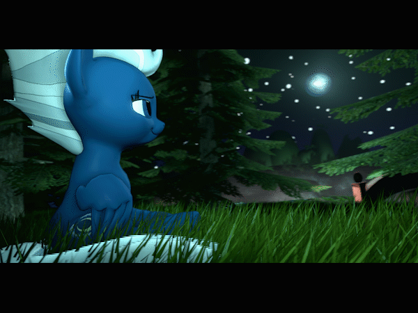 Size: 600x450 | Tagged: safe, artist:dez-fm, character:night glider, 3d, animated, female, forest, in the distance, night, sleepy, solo, source filmmaker, windy, yawn