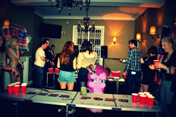 Size: 4000x2667 | Tagged: safe, artist:barbra, character:pinkie pie, 4th of july, beer pong, irl, party, photo, ponies in real life