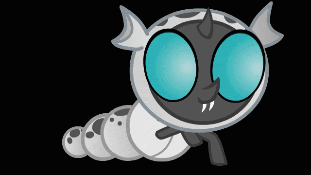 Size: 640x360 | Tagged: safe, artist:hyper dash, character:thorax, species:changeling, episode:the times they are a changeling, g4, my little pony: friendship is magic, adoracreepy, animated, black background, changeling larva, creepy, cute, gif, larva, male, simple background, solo, walking