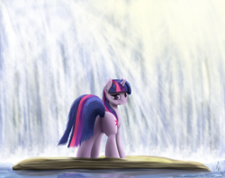 Size: 900x713 | Tagged: safe, artist:sonicrainboom93, character:twilight sparkle, female, plot, solo, waterfall