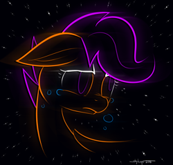 Size: 800x764 | Tagged: safe, artist:shikogo, character:scootaloo, species:pegasus, species:pony, crying, female, sad, solo, space, stars