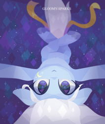 Size: 1280x1499 | Tagged: safe, artist:talentspark, character:night glider (g1), g1, female, looking at you, night glider (g1), on back, sogreatandpowerful, solo