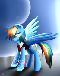 Size: 2001x2520 | Tagged: safe, artist:php69, character:rainbow dash, clothing, female, moon, solo