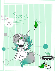 Size: 2124x2737 | Tagged: safe, artist:sunshinejoyyt, oc, oc only, oc:stella, species:alicorn, species:pony, alicorn oc, collar, reference sheet, solo, spiked collar