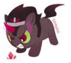 Size: 244x215 | Tagged: safe, artist:raichi, character:king sombra, species:pony, species:unicorn, angry, colored sclera, colt, colt sombra, cropped, crystal, cute, glare, gritted teeth, low res image, male, needs more jpeg, picture for breezies, pixiv, simple background, solo, sombradorable, white background, younger