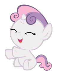 Size: 3000x3833 | Tagged: safe, artist:bronyboy, character:sweetie belle, species:pony, baby, baby belle, baby pony, cute, diasweetes, eyes closed, female, foal, simple background, sitting, solo, transparent background
