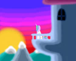 Size: 2000x1600 | Tagged: safe, artist:barbra, character:princess celestia, female, missing accessory, solo, sunset