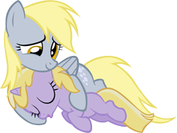 Size: 3850x2902 | Tagged: safe, artist:astringe, character:derpy hooves, character:dinky hooves, species:pegasus, species:pony, equestria's best mother, female, mare, simple background, sleeping, transparent background, vector