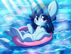 Size: 1600x1200 | Tagged: safe, artist:blazemizu, oc, oc only, floaty, inner tube, solo, swimming pool, water