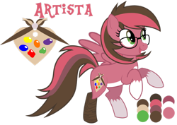 Size: 1024x723 | Tagged: safe, artist:matteglaze, oc, oc only, oc:artista, species:pegasus, species:pony, amputee, commission, glasses, missing wing, peg leg, prosthetic leg, prosthetic limb, prosthetics, rearing, reference sheet, simple background, solo, transparent background