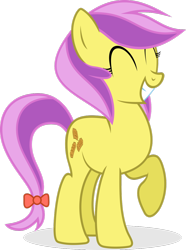 Size: 900x1207 | Tagged: safe, artist:abydos91, character:lavender fritter, species:earth pony, species:pony, apple family member, background pony, bow, eyes closed, female, mare, raised hoof, simple background, smiling, solo, tail bow, transparent background, vector