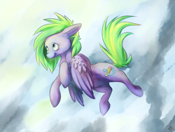 Size: 1600x1200 | Tagged: safe, artist:pashapup, oc, oc only, oc:twizz, unnamed oc, species:pegasus, species:pony, female, flying, mare, solo
