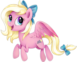 Size: 1620x1307 | Tagged: safe, artist:thebowtieone, oc, oc only, oc:bay breeze, species:pegasus, species:pony, bow, female, hair bow, mare, simple background, solo, tail bow, transparent background