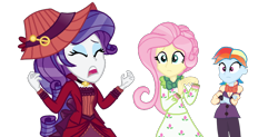 Size: 1024x504 | Tagged: safe, artist:yaycelestia0331, character:fluttershy, character:rainbow dash, character:rarity, episode:a hearth's warming tail, g4, my little pony: friendship is magic, my little pony:equestria girls, flutterholly, merry, snowdash