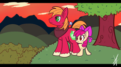 Size: 6000x3300 | Tagged: safe, artist:mister-markers, character:apple bloom, character:big mcintosh, species:earth pony, species:pony, male, stallion
