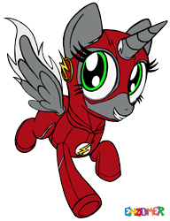 Size: 2544x3312 | Tagged: safe, artist:enzomersimpsons, oc, oc only, oc:shade, species:alicorn, species:pony, clothing, cosplay, costume, female, high res, mare, simple background, solo, the flash, transparent background