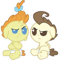 Size: 4610x4750 | Tagged: safe, artist:bigccv, character:pound cake, character:pumpkin cake, species:pony, episode:baby cakes, g4, my little pony: friendship is magic, absurd resolution, baby, baby ponies, diaper, diapered, diapered colt, diapered filly, diapered foals, one month old colt, one month old filly, one month old foals, white diapers