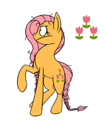 Size: 1600x1913 | Tagged: safe, artist:torusthescribe, character:posey, g1, braid, female, g1 to g4, generation leap, grumpy, raised hoof, solo