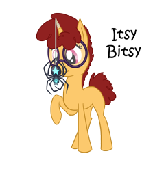 Size: 1372x1417 | Tagged: safe, artist:torusthescribe, oc, oc only, oc:itsy bitsy, parent:snails, parent:twist, parents:snailstwist, species:pony, species:unicorn, female, filly, glasses, offspring, raised hoof, simple background, solo, spider, star spider, transparent background
