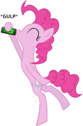Size: 5000x7513 | Tagged: safe, artist:dipi11, artist:fernandonunez, character:pinkie pie, species:earth pony, species:pony, absurd resolution, energy drink, female, monster energy, simple background, solo, this will end in tears, transparent background, vector, xk-class end-of-the-world scenario
