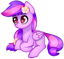 Size: 813x745 | Tagged: safe, artist:astralblues, oc, oc only, oc:moonlight blossom, species:pegasus, species:pony, female, mare, prone, simple background, solo, white background