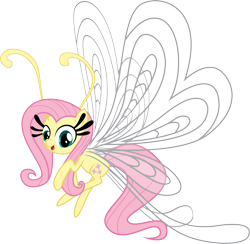 Size: 7431x7255 | Tagged: safe, artist:benybing, character:fluttershy, species:breezies, episode:it ain't easy being breezies, g4, my little pony: friendship is magic, absurd resolution, breeziefied, cute, female, flutterbreez, hilarious in hindsight, simple background, solo, species swap, transparent background