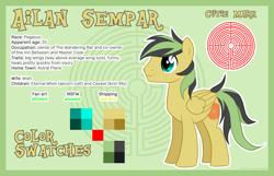 Size: 700x450 | Tagged: safe, artist:agletka, oc, oc only, oc:ailan, species:pegasus, species:pony, reference sheet