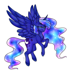 Size: 3500x3500 | Tagged: safe, artist:micky-ann, artist:wintersporkle, character:princess luna, collaboration, ethereal mane, female, flying, simple background, solo, transparent background, unshorn fetlocks