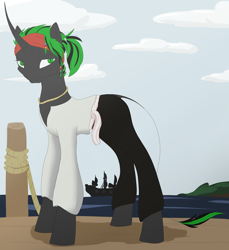 Size: 1280x1400 | Tagged: safe, artist:stormer, oc, oc only, oc:starstorm, species:classical unicorn, species:pony, species:unicorn, clothing, curved horn, leonine tail, pirate, pirates of the caribbean, solo