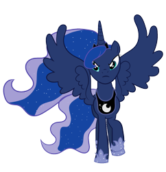 Size: 941x971 | Tagged: safe, artist:proenix, character:princess luna, .svg available, female, simple background, solo, spread wings, svg, transparent background, vector, wings