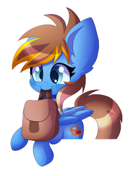 Size: 1200x1600 | Tagged: safe, artist:blazemizu, oc, oc only, species:pony, mouth hold, saddle bag, simple background, solo, to saddlebags and back again, transparent background