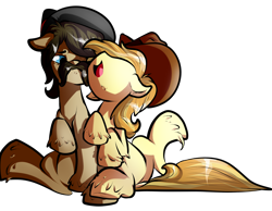 Size: 2730x2114 | Tagged: safe, artist:heyerika, character:braeburn, character:sheriff silverstar, species:pony, cuddling, gay, male, shipping, silverburn, simple background, transparent background