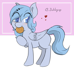 Size: 1280x1208 | Tagged: safe, artist:geneticanomaly, oc, oc only, oc:bubblepop, species:pony, cookie, female, food, heart, solo