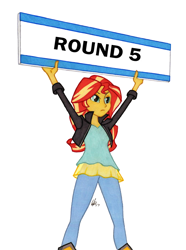 Size: 950x1278 | Tagged: safe, artist:manly man, edit, character:sunset shimmer, my little pony:equestria girls, exploitable meme, female, meme, sign, solo, sunset's board