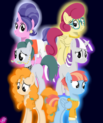Size: 1850x2200 | Tagged: safe, artist:liniitadash23, character:cloudy quartz, character:cookie crumbles, character:pear butter, character:posey shy, character:twilight velvet, character:windy whistles, species:pony, episode:the perfect pear, g4, my little pony: friendship is magic, female, group, mare, mom six, mother, smiling
