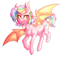 Size: 3242x2955 | Tagged: safe, artist:micky-ann, oc, oc only, oc:paper stars, species:bat pony, species:pony, amputee, female, gift art, mare, missing limb, simple background, smiling, solo, stump, transparent background
