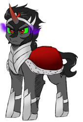 Size: 1666x2449 | Tagged: safe, artist:cloud-drawings, character:king sombra, species:pony, species:unicorn, dark magic, frown, magic, male, simple background, solo, sombra eyes, stallion, transparent background