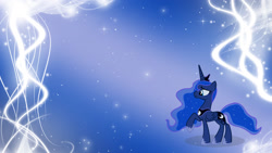 Size: 1920x1080 | Tagged: safe, artist:alexstrazse, artist:unfiltered-n, edit, character:princess luna, species:pony, abstract background, female, raised hoof, solo, wallpaper, wallpaper edit