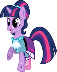 Size: 796x1004 | Tagged: safe, artist:meganlovesangrybirds, character:twilight sparkle, species:pony, species:unicorn, episode:friendship through the ages, g4, my little pony: equestria girls, 50s, alternate hairstyle, clothing, female, mare, solo, wrong aspect ratio