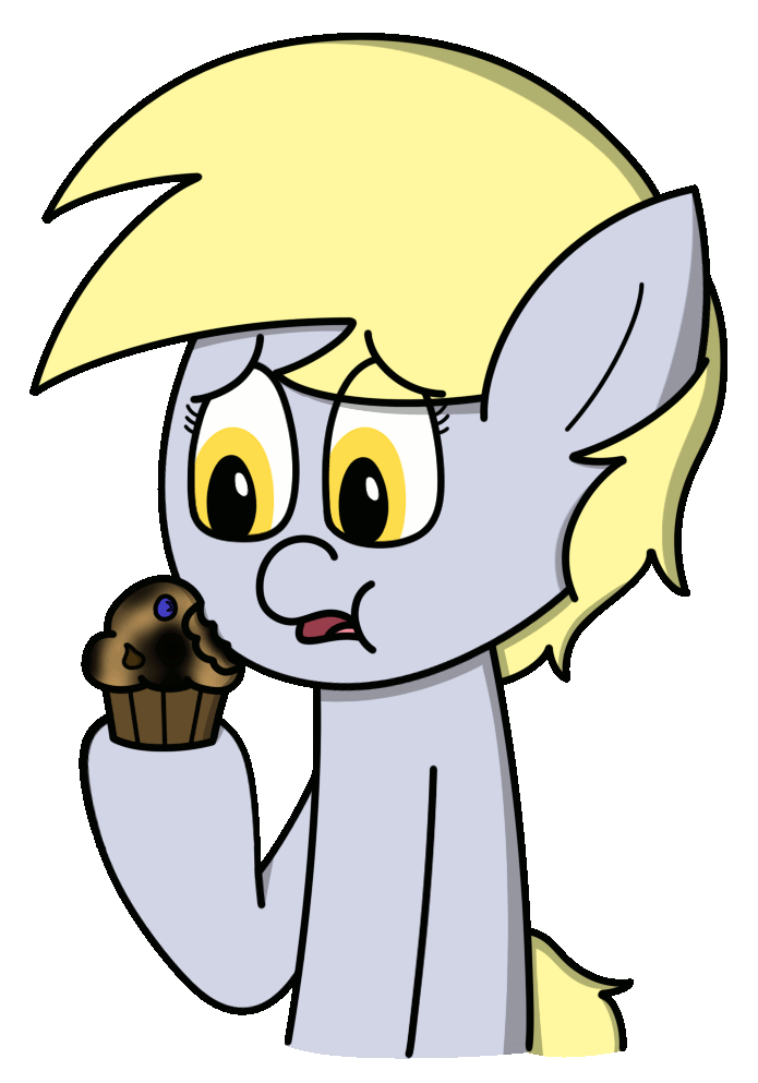 Size: 695x993 | Tagged: safe, artist:techreel, character:derpy hooves, species:pegasus, species:pony, animated, bubbly friendship, ditzy doo, eating, female, food, gif, muffin, simple background, solo, transparent background