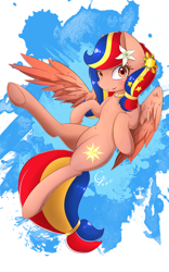 Size: 1200x1920 | Tagged: safe, artist:laptop-pone, oc, oc only, oc:pearl shine, species:pegasus, species:pony, female, looking at you, mare, mascot, philippines, smiling, solo, underhoof