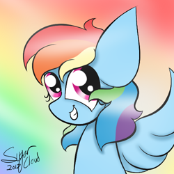 Size: 500x500 | Tagged: safe, artist:sugarcloud12, character:rainbow dash, species:pony, female, rainbow background, solo