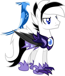 Size: 1895x2190 | Tagged: safe, artist:astralblues, base used, oc, oc only, oc:raven, oc:stellar, species:bat pony, species:pegasus, species:phoenix, species:pony, armor, cape, clothing, duo, male, night guard, night phoenix, serious, serious face, simple background, solo, stallion, transparent background, vector
