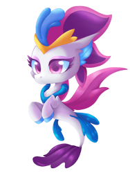 Size: 900x1200 | Tagged: safe, artist:blazemizu, character:queen novo, species:seapony (g4), my little pony: the movie (2017), chibi, colored pupils, female, novobetes, simple background, solo, transparent background